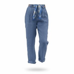 Sundance Women's Adelaide‎ Blue Linen Pleated Pants Vintage Styling - Size 10